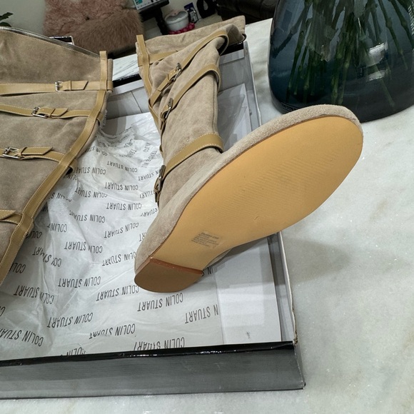 Over the calf boots tan color suede - Picture 3 of 8